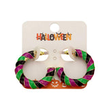 Enamel Halloween Twisted Hoop Earrings - Madeline Love - Flyclothing LLC