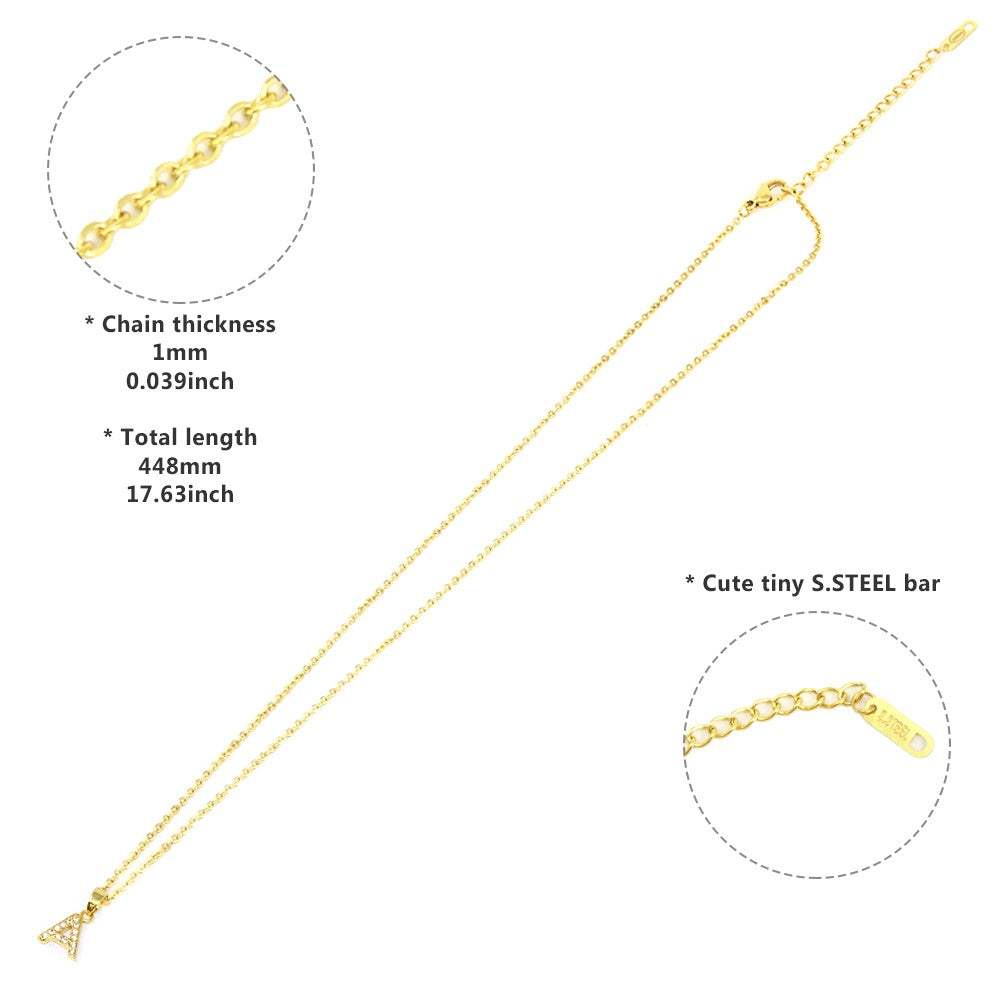 Q Stainless Steel CZ Stone Paved Monogram Pendant Necklace - Madeline Love - Flyclothing LLC
