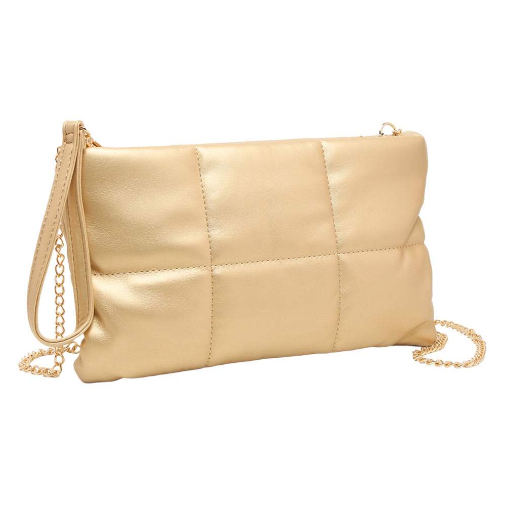 Quilted Solid Faux Leather Crossbody Bag - Madeline Love - Flyclothing LLC