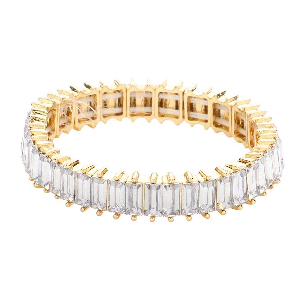 Rectangle Stone Stretch Evening Bracelet - Madeline Love - Flyclothing LLC