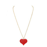 Crystal Pave Heart Pendant Long Necklace - Madeline Love - Flyclothing LLC