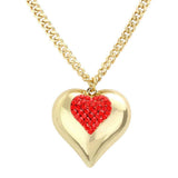 Crystal pave chunky heart pendant necklace - Madeline Love - Flyclothing LLC