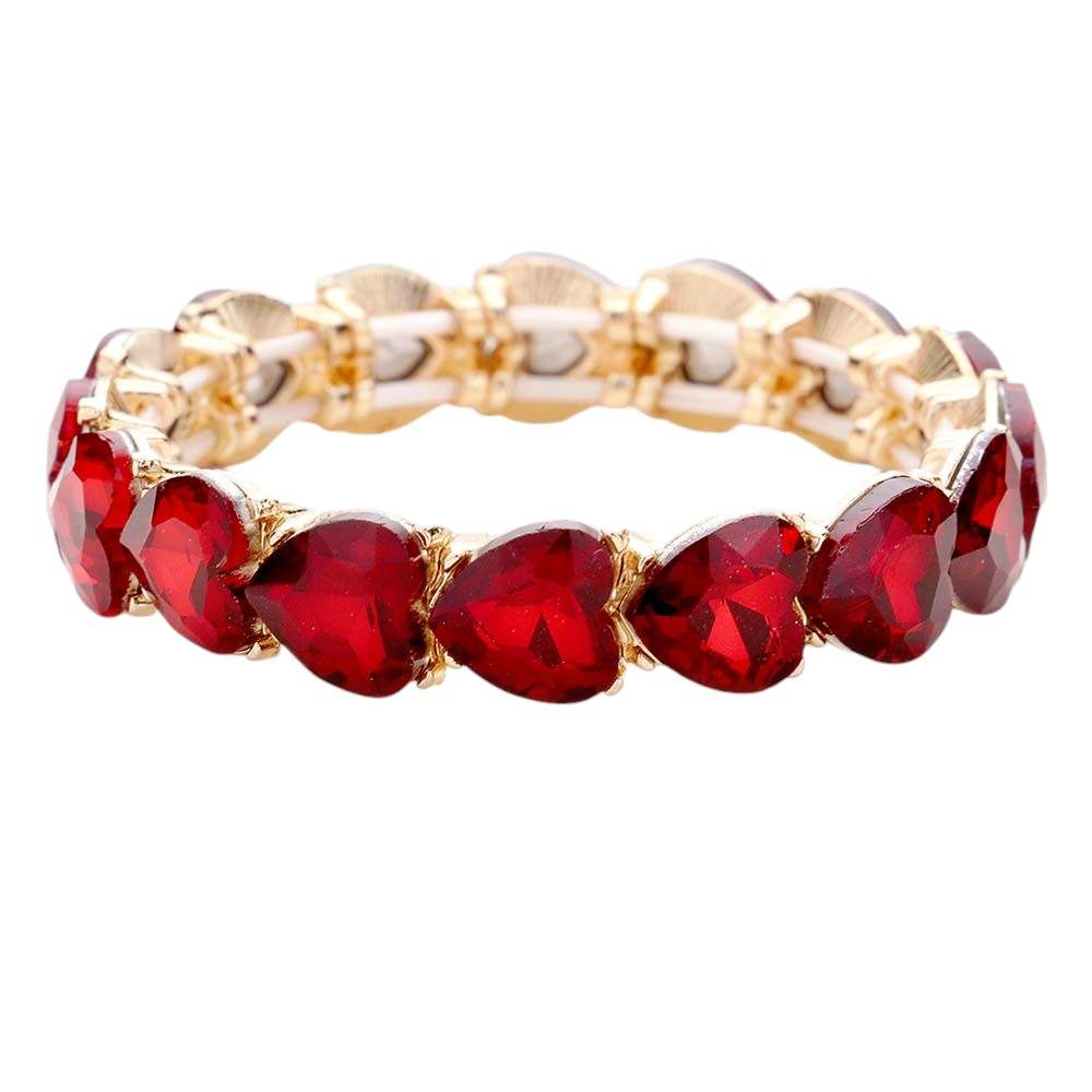 Heart Crystal Stretch Evening Bracelet - Madeline Love - Flyclothing LLC