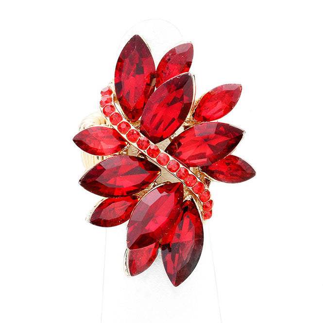 Marquise Crystal Cluster Stretch Ring - Madeline Love - Flyclothing LLC