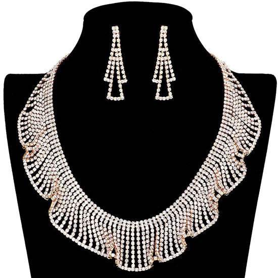 Rhinestone Crystal Bib Necklace - Madeline Love - Flyclothing LLC