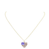 Rhinestone Embellished American USA Flag Pendant Necklace - Madeline Love - Flyclothing LLC