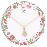 Rhinestone Embellished Christmas Tree Pendant Necklace - Madeline Love - Flyclothing LLC