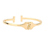 Rhinestone Embellished Metal Rectangle Cuff Bracelet - Madeline Love - Flyclothing LLC