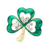 Rhinestone Enamel Clover Pin Brooch - Madeline Love - Flyclothing LLC