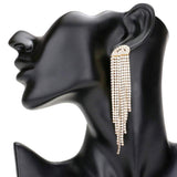 Rhinestone Fringe Drop Evening Earrings - Madeline Love - Flyclothing LLC