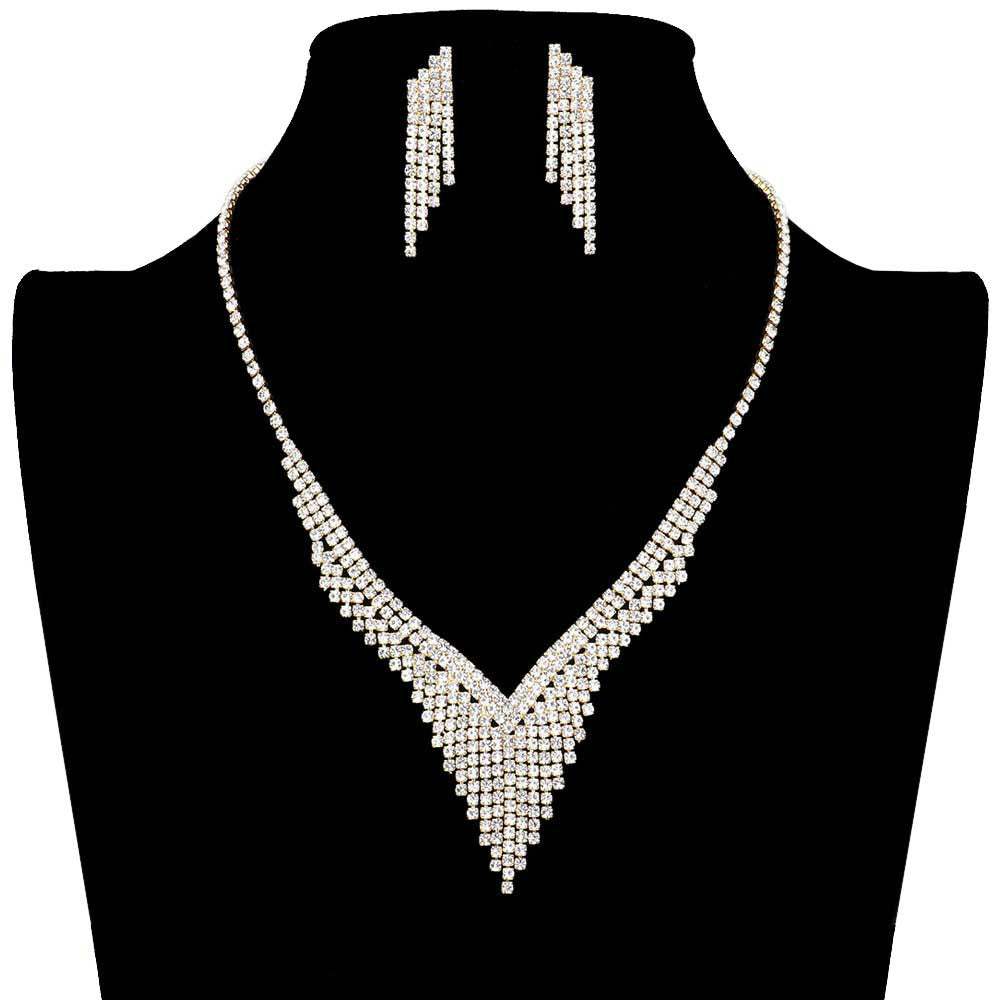 Rhinestone Fringe Necklace - Madeline Love - Flyclothing LLC