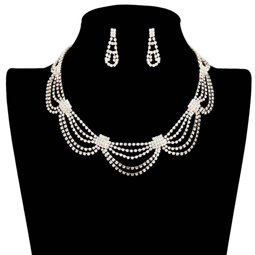 Rhinestone Pave Collar Necklace - Madeline Love - Flyclothing LLC