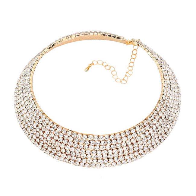 Rhinestone Pave Evening Choker - Madeline Love - Flyclothing LLC