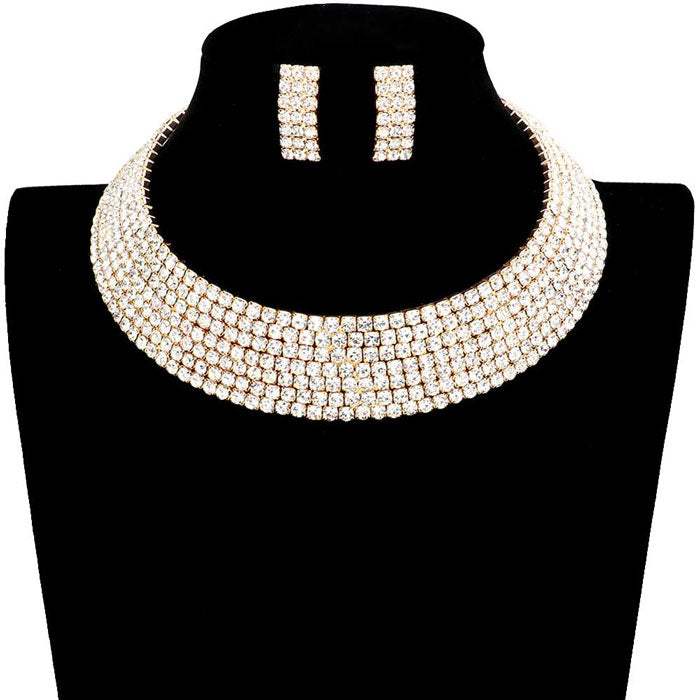 Rhinestone Pave Evening Choker - Madeline Love - Flyclothing LLC