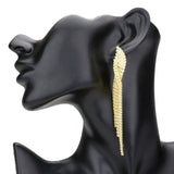 Rhinestone Pave Fringe Down Evening Earrings - Madeline Love - Flyclothing LLC