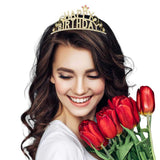 Rhinestone Paved HAPPY BIRTHDAY Message Princess Tiara - Madeline Love - Flyclothing LLC