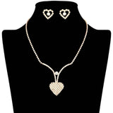 Rhinestone Paved Heart Necklace - Madeline Love - Flyclothing LLC