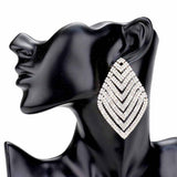 Rhinestone V Shape Rhombus Evening Earrings - Madeline Love - Flyclothing LLC