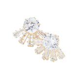 Round Stone Accented Stud Evening Earrings - Madeline Love - Flyclothing LLC