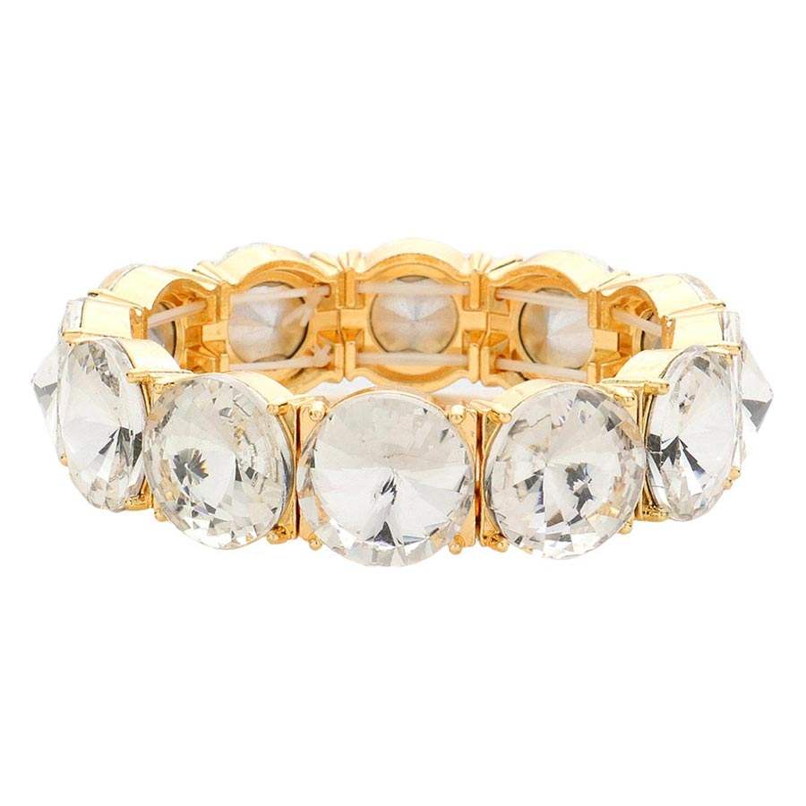 Round Stone Stretch Evening Bracelet - Madeline Love - Flyclothing LLC