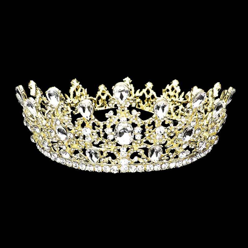 Round Teardrop Stone Accented Princess Tiara - Madeline Love - Flyclothing LLC