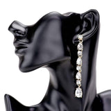 Round Teardrop Stone Link Evening Earrings - Madeline Love - Flyclothing LLC