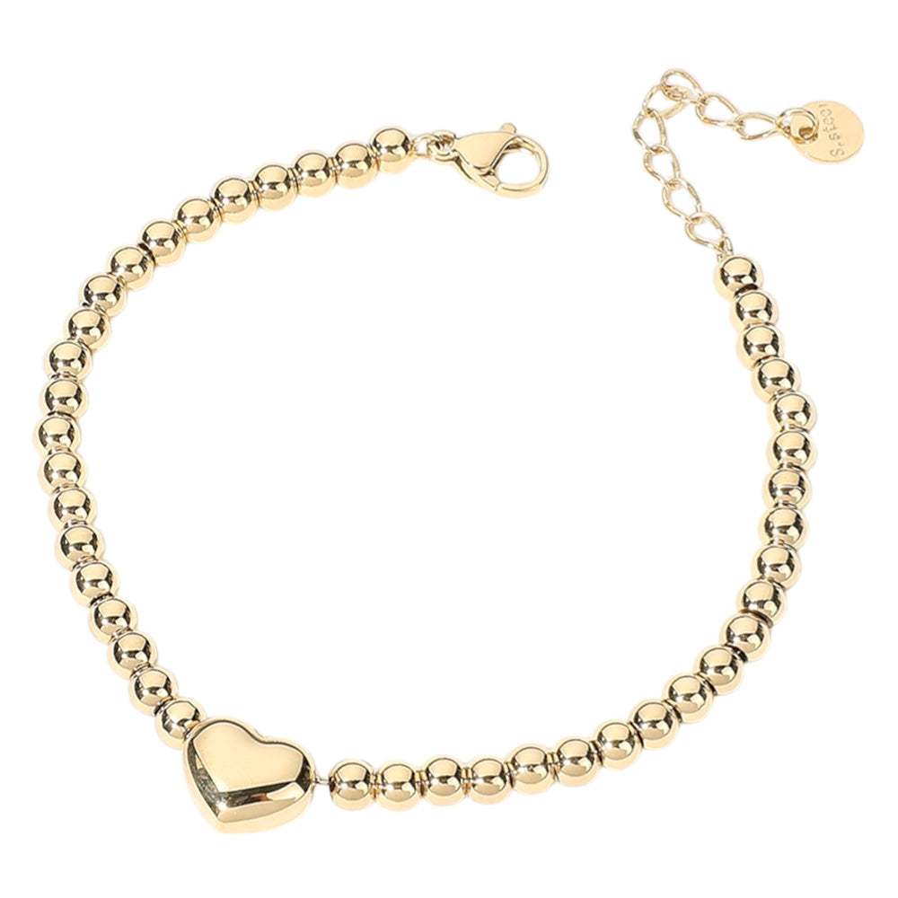 SECRET BOX_Stainless Steel Heart Pointed Ball Beaded Bracelet - Madeline Love - Flyclothing LLC