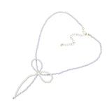 SECRET BOX_Stone Pointed Faceted Beaded Bow Necklace - Madeline Love - Flyclothing LLC