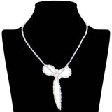 SECRET BOX_Stone Pointed Faceted Beaded Bow Necklace - Madeline Love - Flyclothing LLC