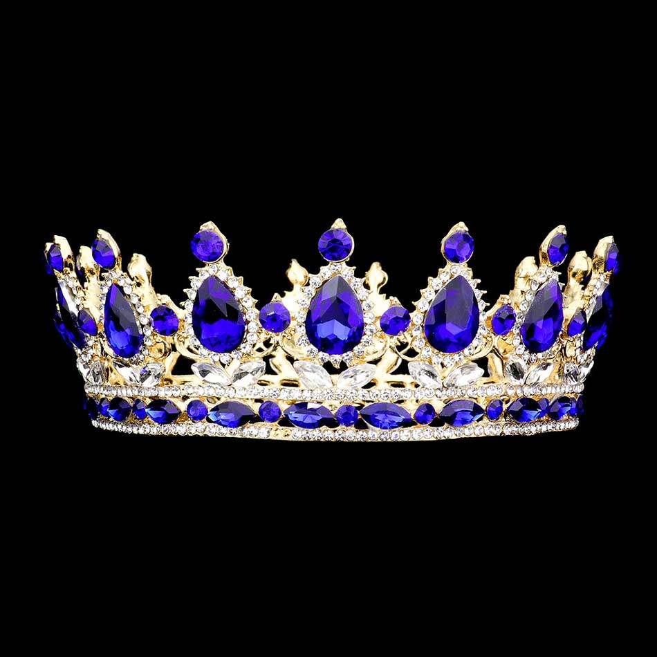 Teardrop Stone Accented Crown Tiara - Madeline Love - Flyclothing LLC
