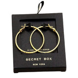 Secret Box Textured Gold Dipped Hoop Earrings - Madeline Love - Flyclothing LLC