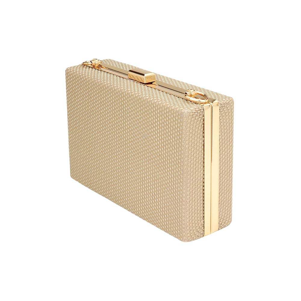 Shimmery Rectangle Evening Clutch Crossbody Bag - Madeline Love - Flyclothing LLC