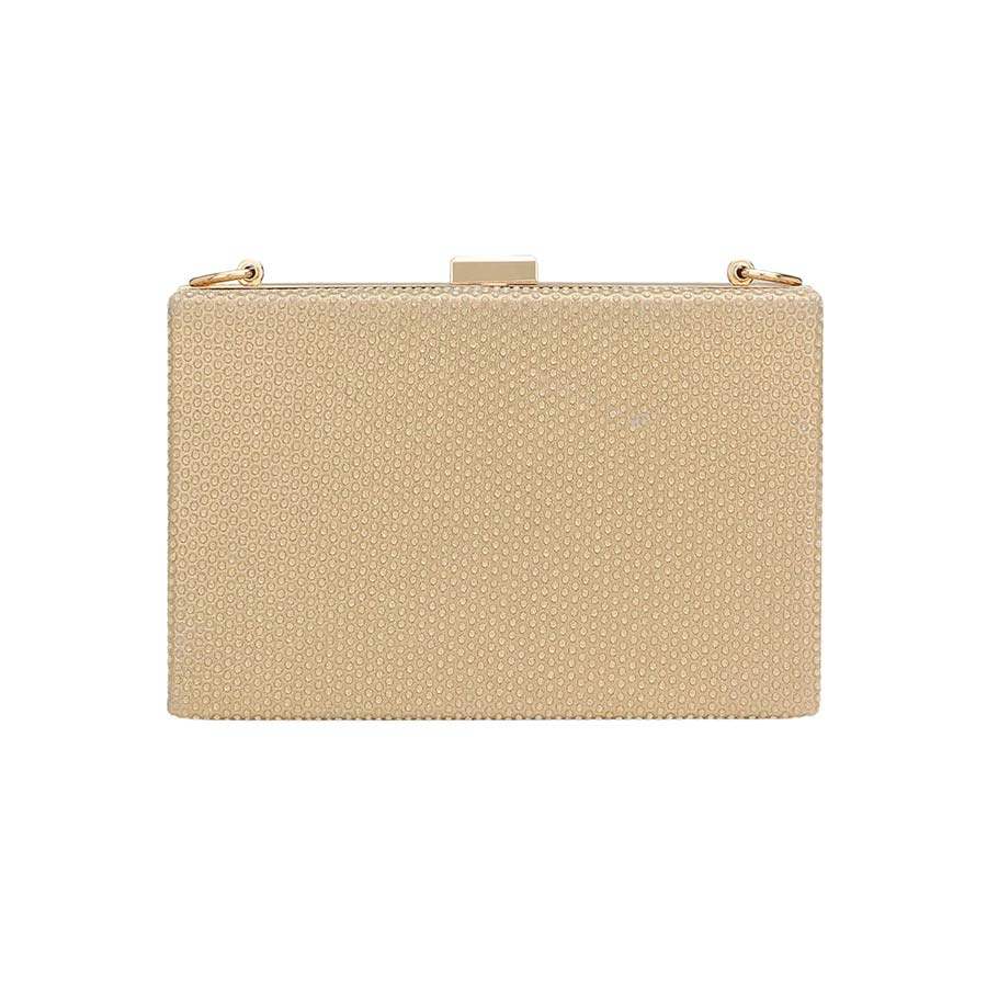 Shimmery Rectangle Evening Clutch Crossbody Bag - Madeline Love - Flyclothing LLC