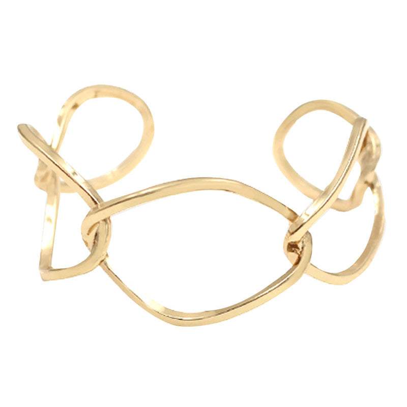Solid Brass Open Metal Link Cuff Bracelet - Madeline Love - Flyclothing LLC