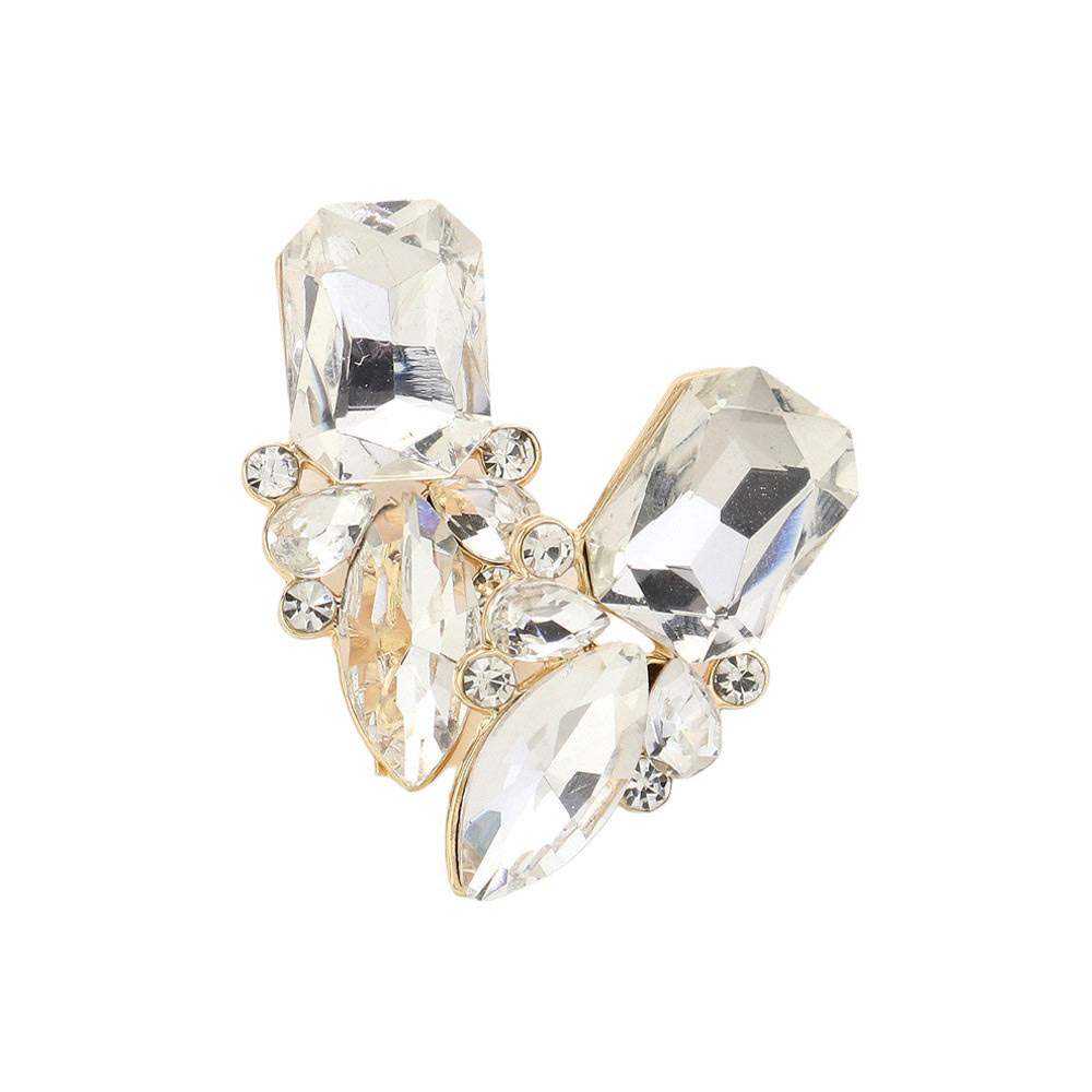 Square Marquise Stone Cluster Evening Earrings - Madeline Love - Flyclothing LLC