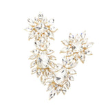 Square Teardrop Marquise Stone Cluster Evening Earrings - Madeline Love - Flyclothing LLC