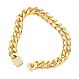 Stainless Steel CZ Embellished Metal Chain Link Bracelet - Madeline Love - Flyclothing LLC