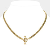 Stainless Steel Chain Toggle Necklace - Madeline Love - Flyclothing LLC
