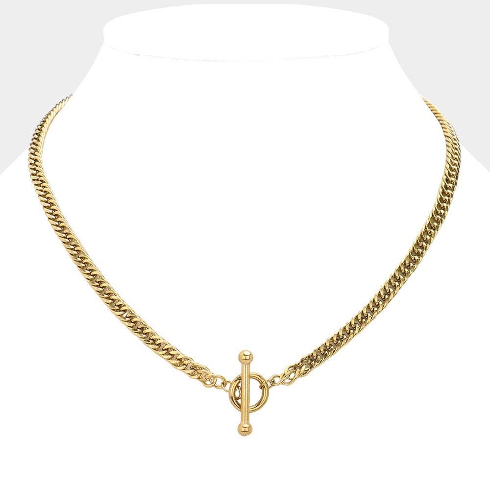 Stainless Steel Chain Toggle Necklace - Madeline Love - Flyclothing LLC