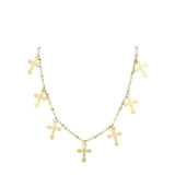 Stainless Steel Cross Charm Station Anklet - Madeline Love - Flyclothing LLC