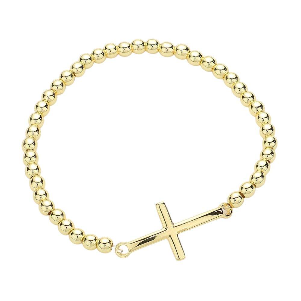 Stainless Steel Cross Pendant Pointed Stretch Bracelet - Madeline Love - Flyclothing LLC