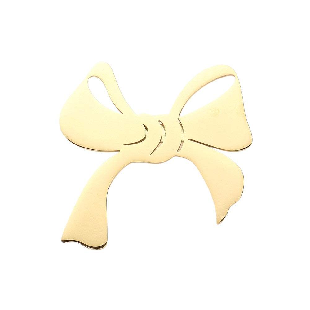 Stainless Steel Cutout Bow Pin Brooch - Madeline Love - Flyclothing LLC