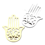 Stainless Steel Cutout Hamsa Hand Pin Brooch - Madeline Love - Flyclothing LLC