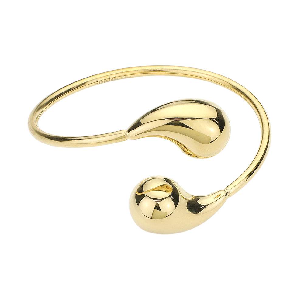 Stainless Steel Teardrop Tip Wire Bangle Bracelet - Madeline Love - Flyclothing LLC