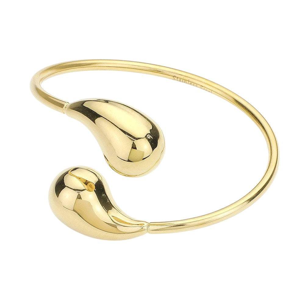 Stainless Steel Teardrop Tip Wire Bangle Bracelet - Madeline Love - Flyclothing LLC