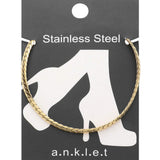 Stainless Steel Wheat Link Chain Anklet - Madeline Love - Flyclothing LLC