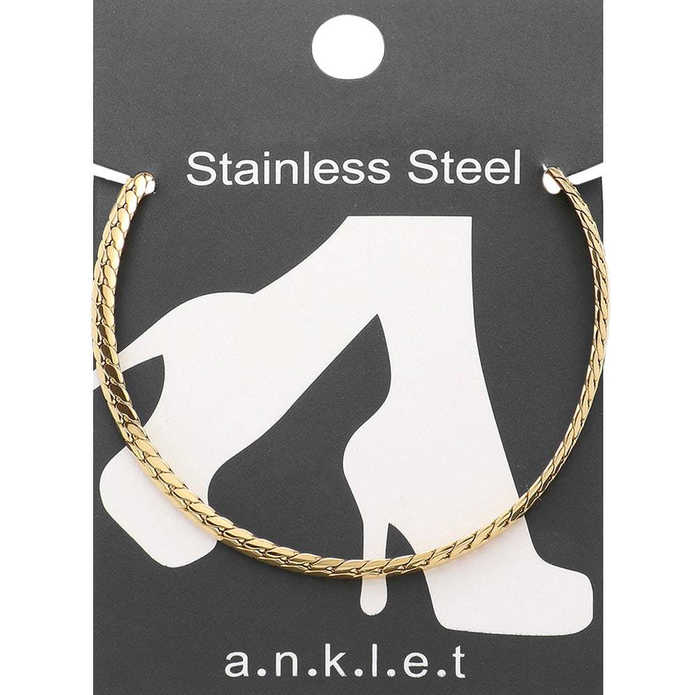 Stainless Steel Wheat Link Chain Anklet - Madeline Love - Flyclothing LLC