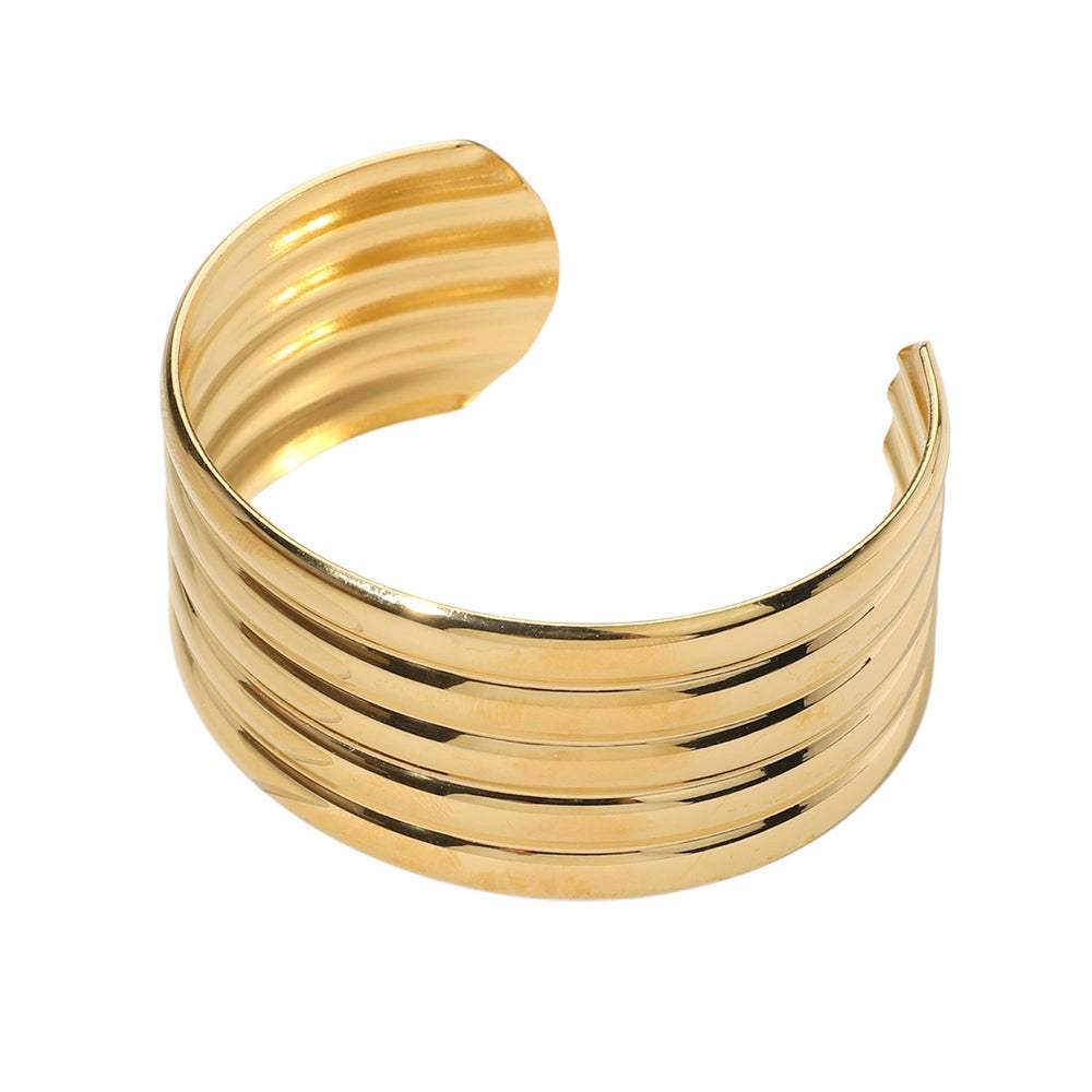 Stainless Steel Wide Cuff Bracelet - Madeline Love - Flyclothing LLC