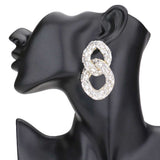 Stone Embellished Link Evening Earrings - Madeline Love - Flyclothing LLC