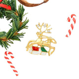 Stone Embellished Metal Reindeer Brooch - Madeline Love - Flyclothing LLC